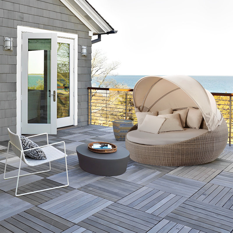 Hokku Designs Daan 55'' Wicker Outdoor Patio Daybed Wayfair